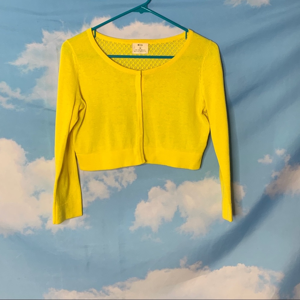 Pins & Needles- Yellow Button Up Cardigan Small